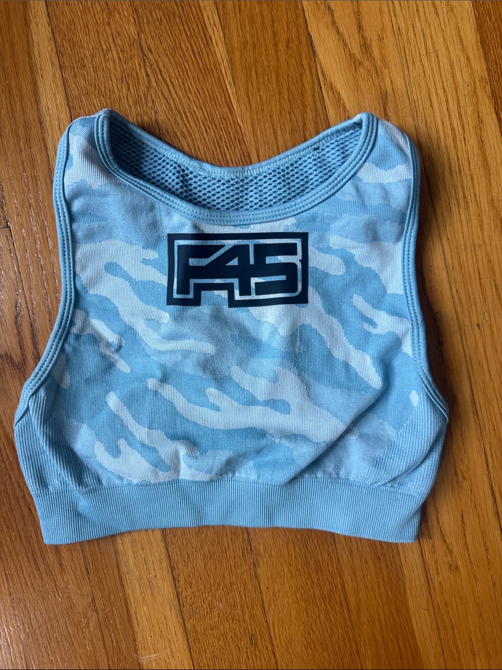 F45 Light Blue Camo Sports Bra